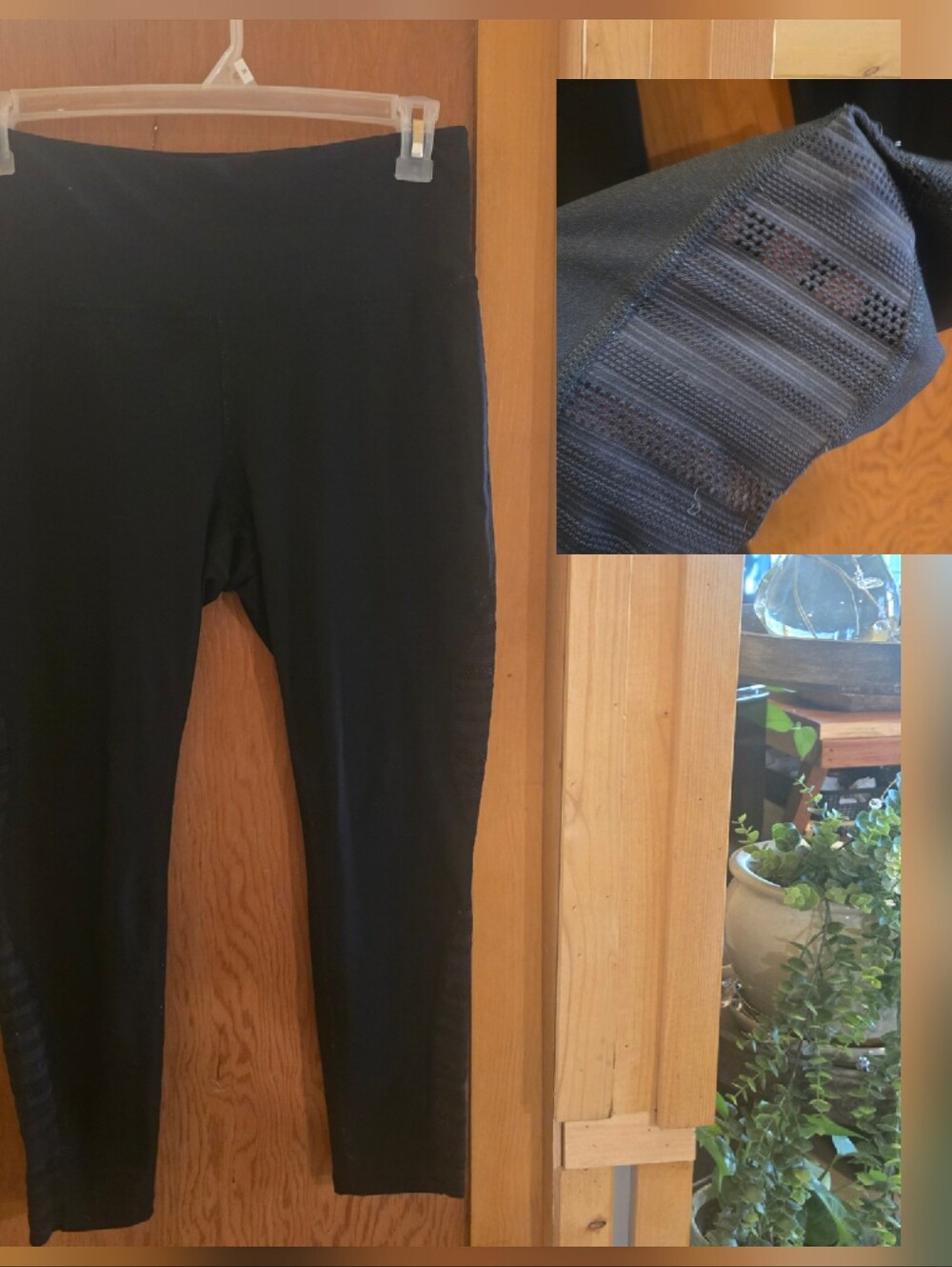 Xersion Large black mesh detailing side skinny fitted leggings